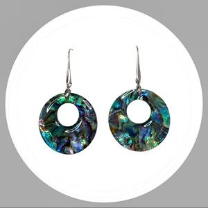 Mother of Pearl Drop Hoop Earrings